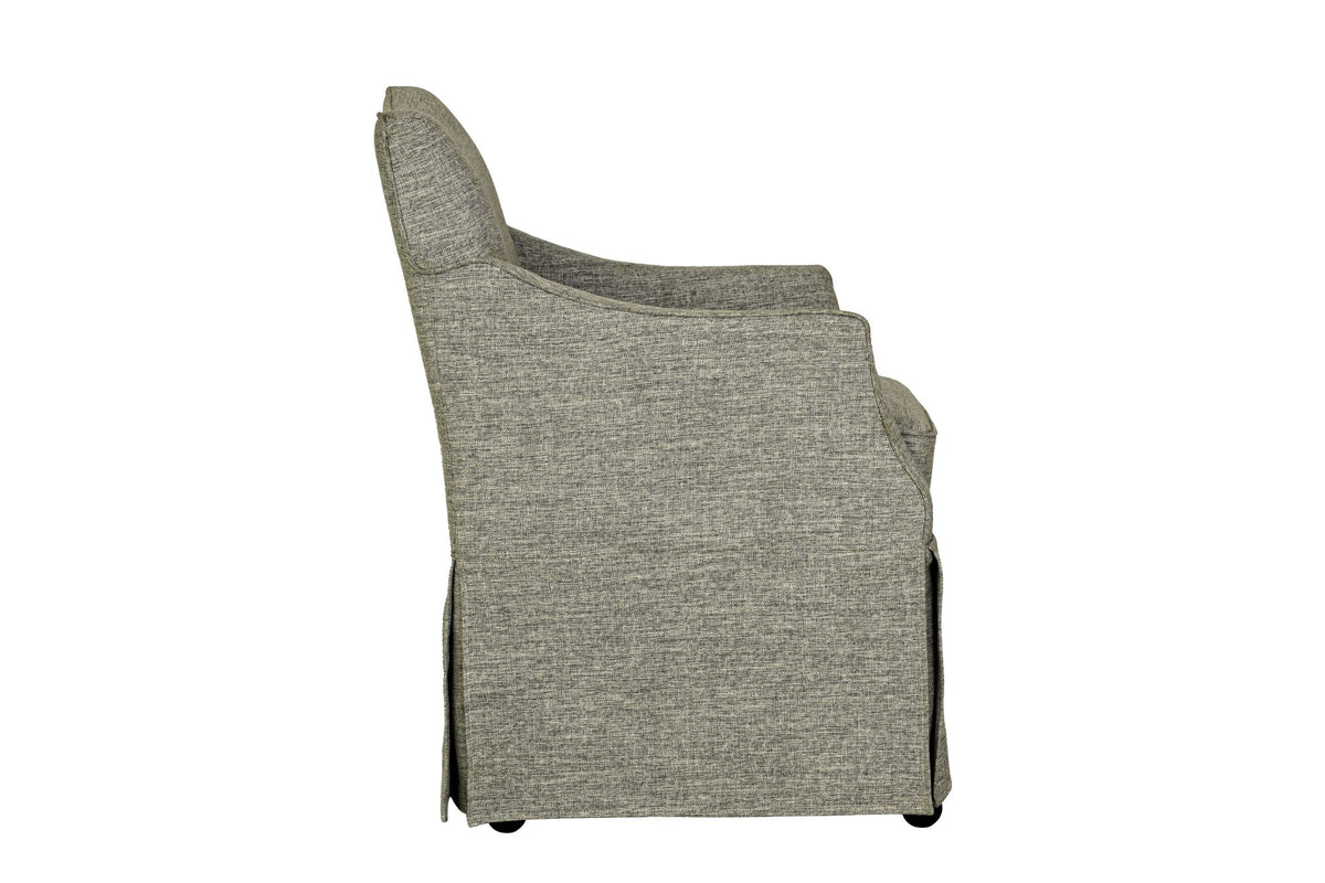 Zagarise Hidden-Caster Skirted Upholstered Dining Chair, side view