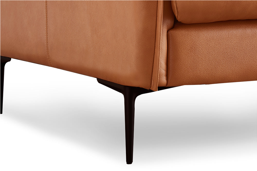 Valencia Jasper Leather Three Seats Sofa, Cognac Color