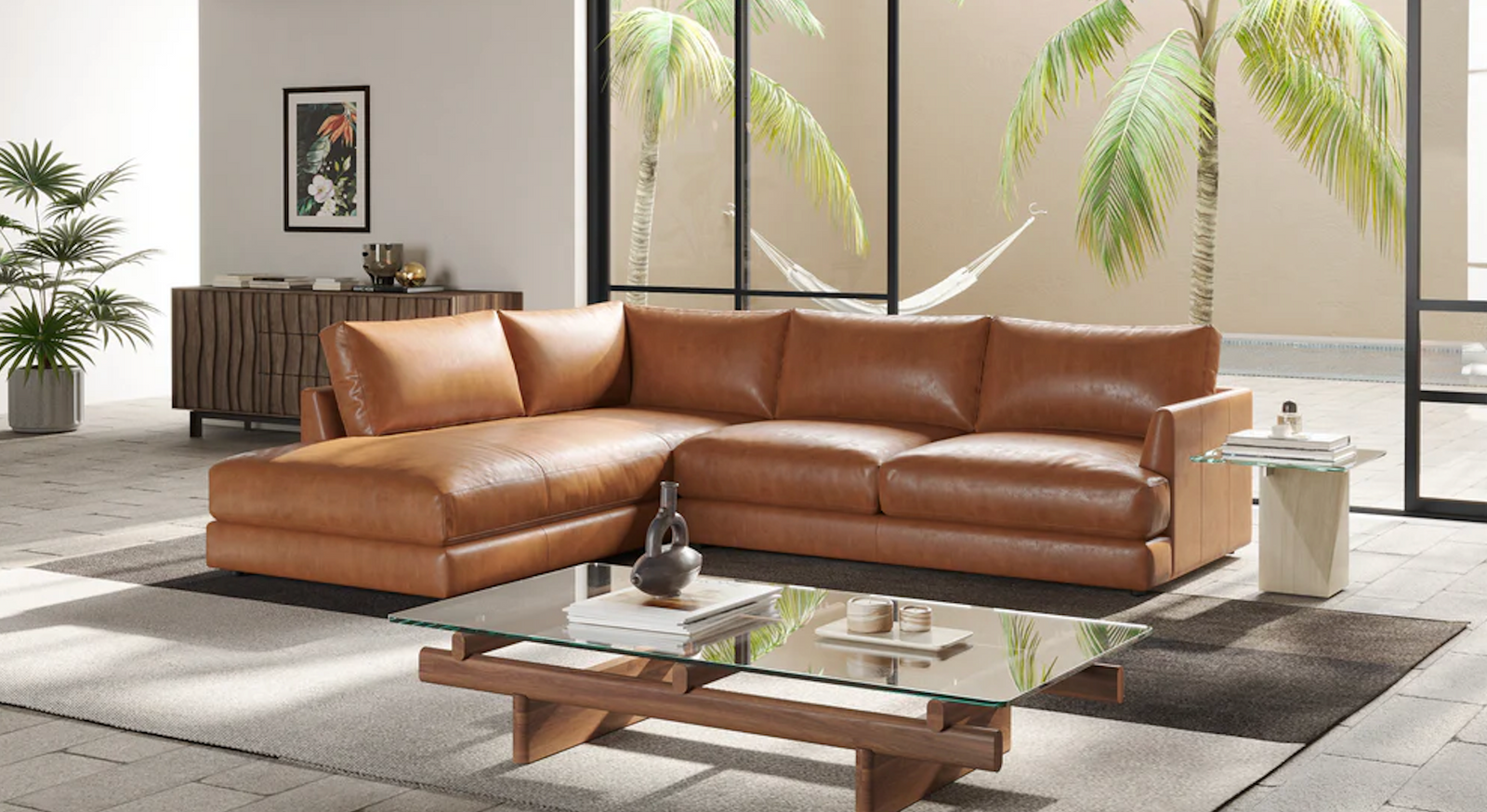 The perfect leather sofa for your home - Serena Leather Sectional Sofa Placed in the living room