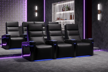 black home theater seating
