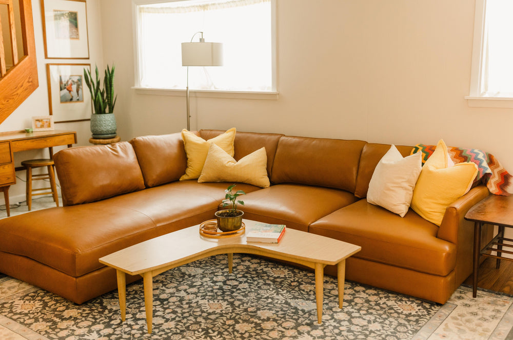 Serena Leather Corner Sectional Sofa