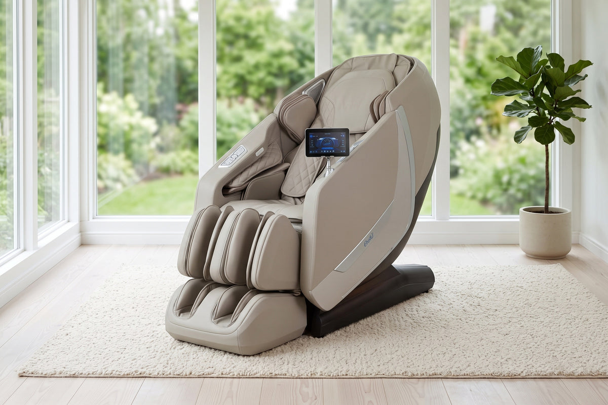 Osaki 5D+4D Kairos Duo Massage Chair - taupe lifestyle ai
