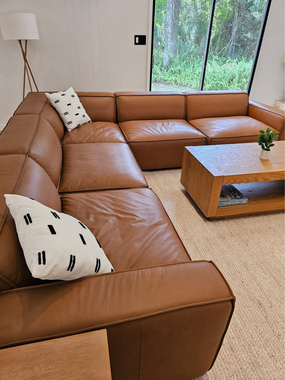 Nathan Leather Theater Lounge Modular Sofa