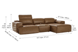 Valentina Distressed Leather Recliner Sectional Sofa