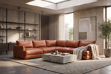 Serena Distressed Leather Corner Sectional Sofa