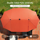 11 Pieces Patio Dining Set with 15 Feet Double-Sided Patio Umbrella Base Included