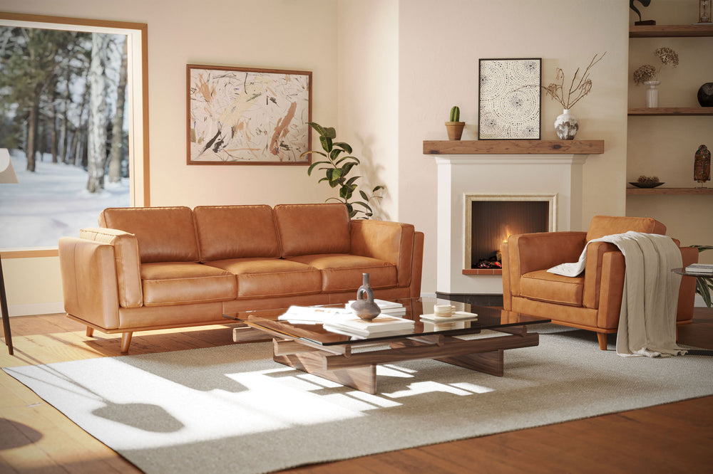 Valencia Artisan Leather Accent Chair, Cognac