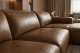 Valentina Distressed Leather Recliner Sectional Sofa