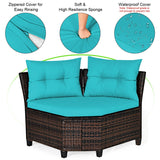 4 Pcs Outdoor Cushioned Rattan Furniture Set