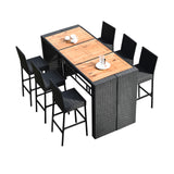 7 Pieces Patio Rattan Wicker Dining Furniture Set