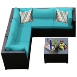 6 Pieces Patio Furniture Sofa Set with Cushions for Outdoor