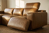Valentina Distressed Leather Recliner Sectional Sofa