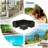 6 Pieces Patio Furniture Sofa Set with Cushions for Outdoor