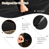 8 Pieces Patio Space-Saving Rattan Furniture Set with Storage Box and Waterproof Cover