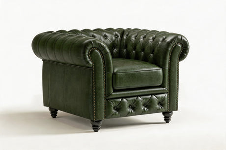 Parma Leather Chesterfield Accent Chair