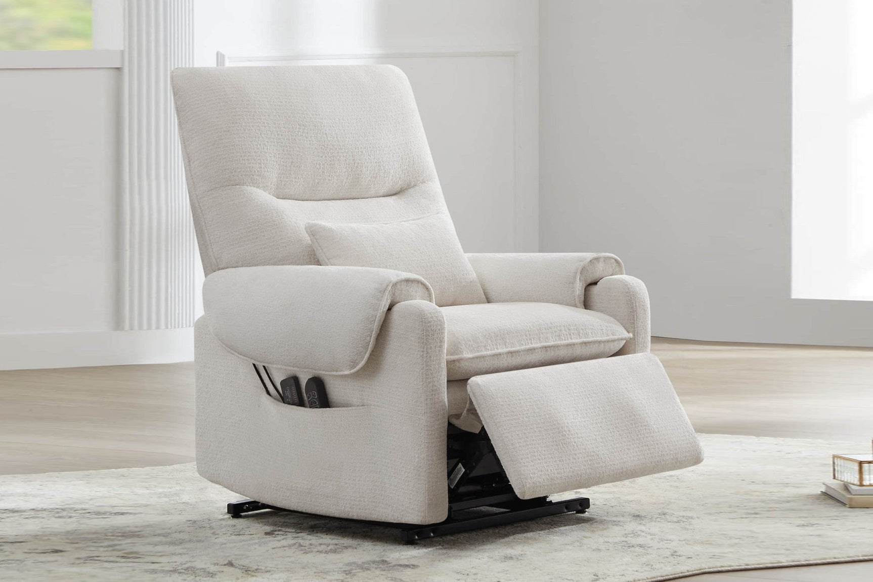 Xander Fabric Power Lift Recliner Chair with Heat & Massage