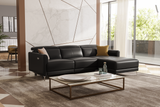 Valencia Andria Black Leather Reclining Sectional Sofa | Modern Luxury Right side Scene diagram 