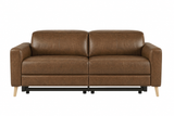 Elodie Distressed Italian Aniline Leather Dual Recliner Sofa