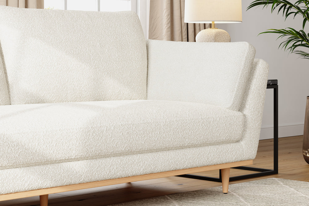 Valencia Mila Boucle Fabric 78" Sofa, Beige