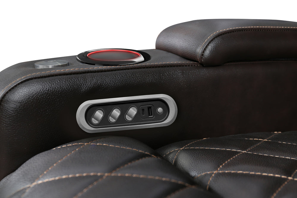 Valencia 2025 New Oslo Leather Home Theater Seating Row of 5 Set of 3 Center, Dark Chocolate
