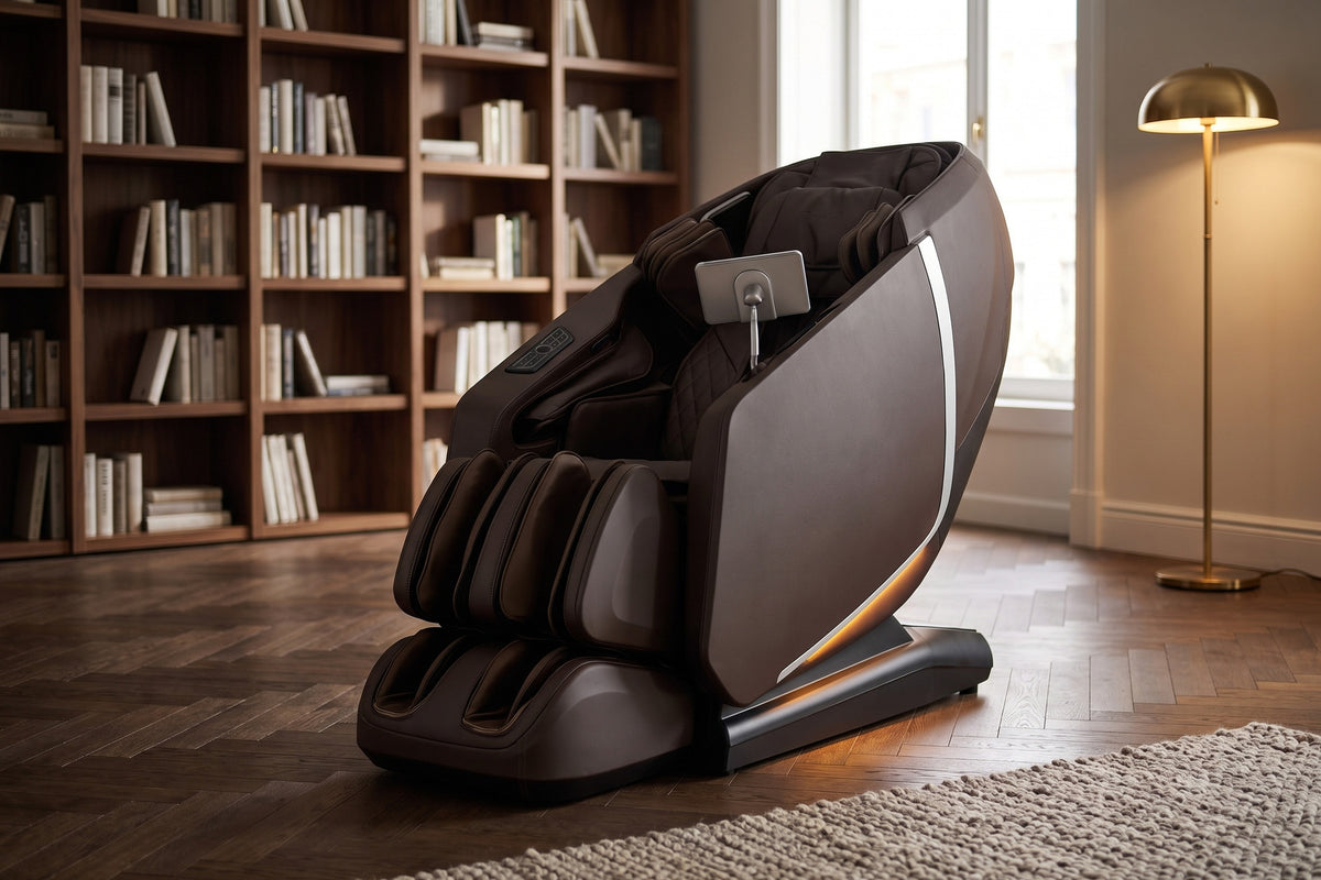 Osaki OS-Highpointe 4D Massage Chair - osaki highpointe dark brown lifestyle study
