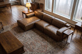 Valentina Distressed Leather Recliner Sectional Sofa