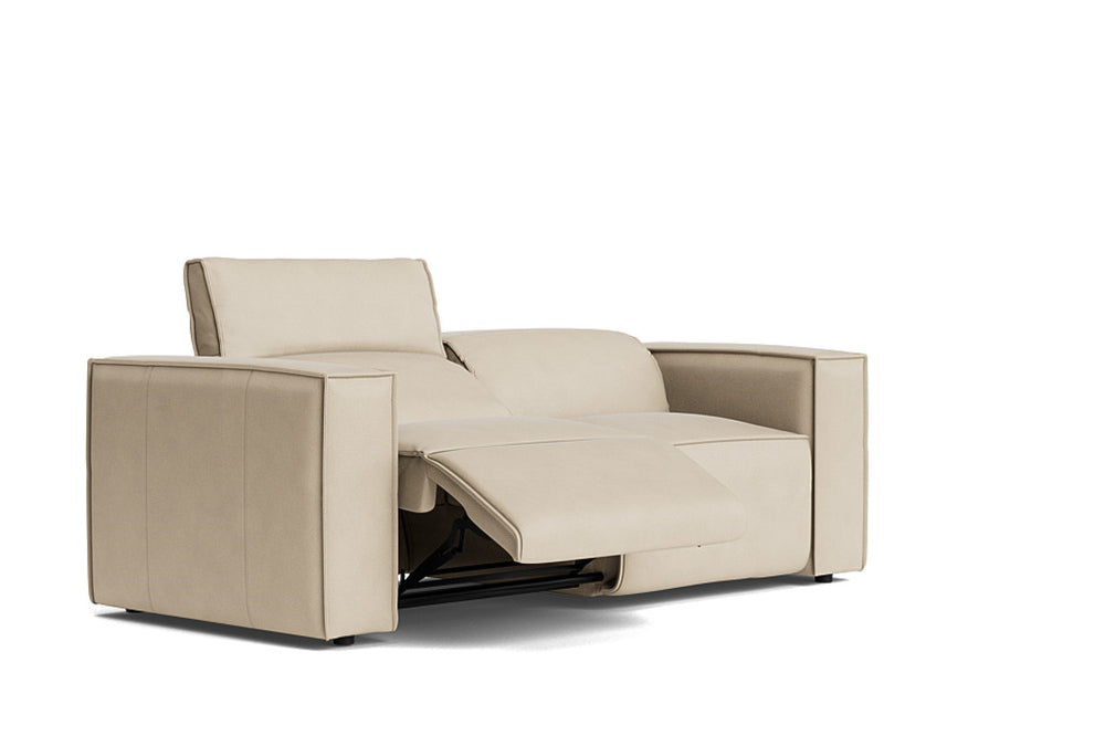 Valencia Emery Leather Recliner Loveseat Sofa, Beige