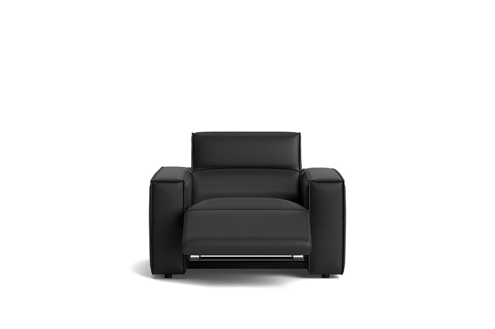 Valencia Emery Top Grain Leather Recliner Seat, Black