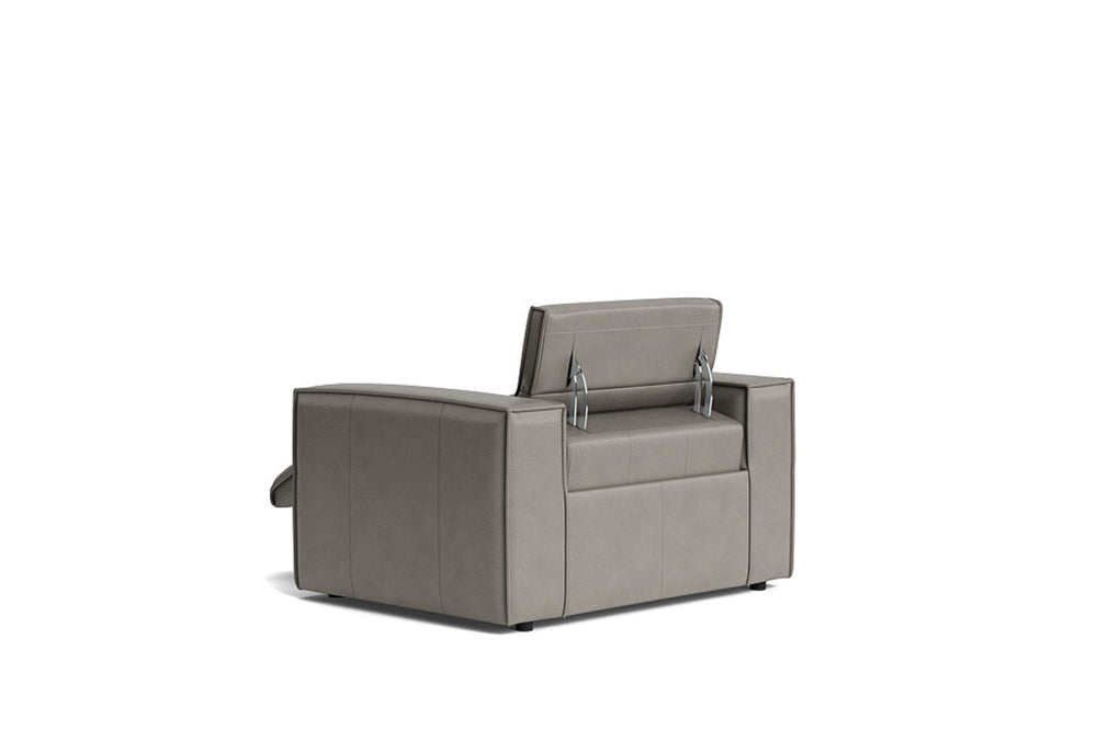 Valencia Emery Top Grain Leather Recliner Seat, Light Grey