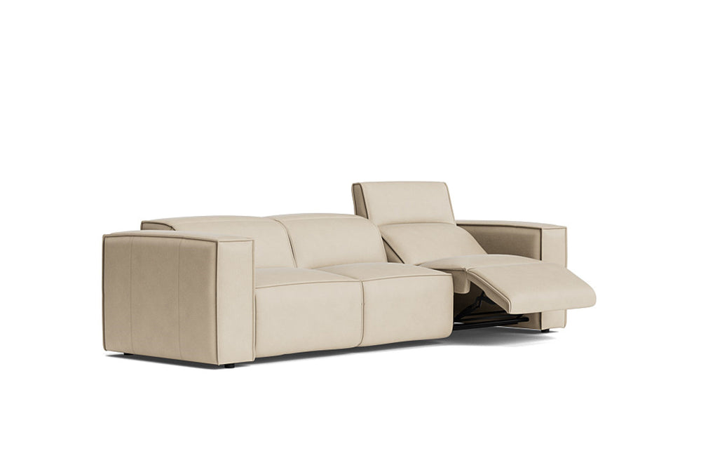 Valencia Emery Leather Recliner Three Seats Sofa, Beige