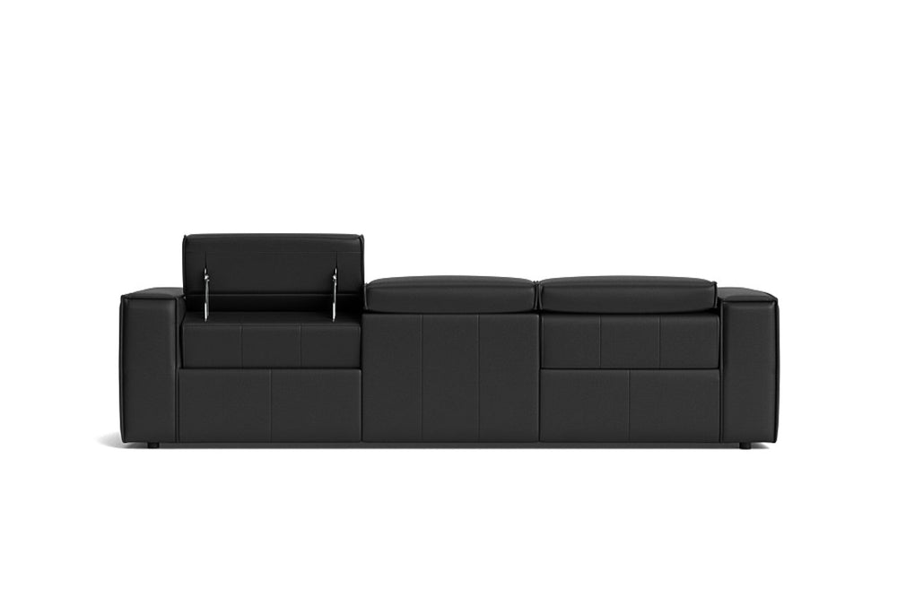 Valencia Emery Leather Recliner Three Seats Sofa, Black