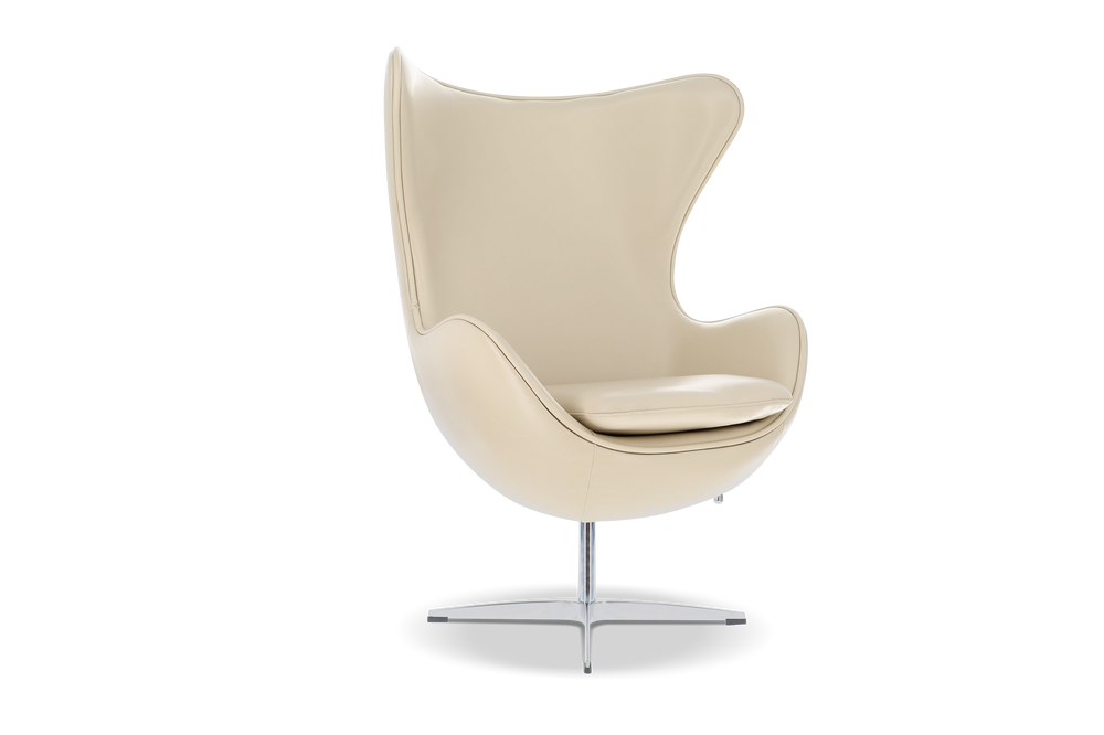 Valencia Finola Top Grain Leather Accent Chair, Cream Color