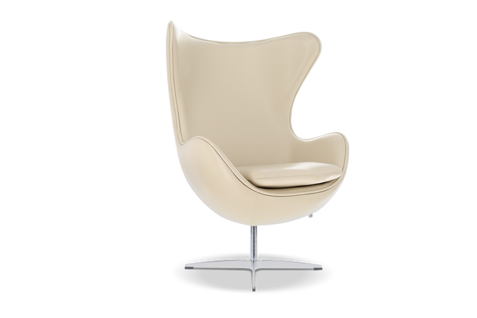 Valencia Finola Top Grain Leather Accent Chair, Cream Color