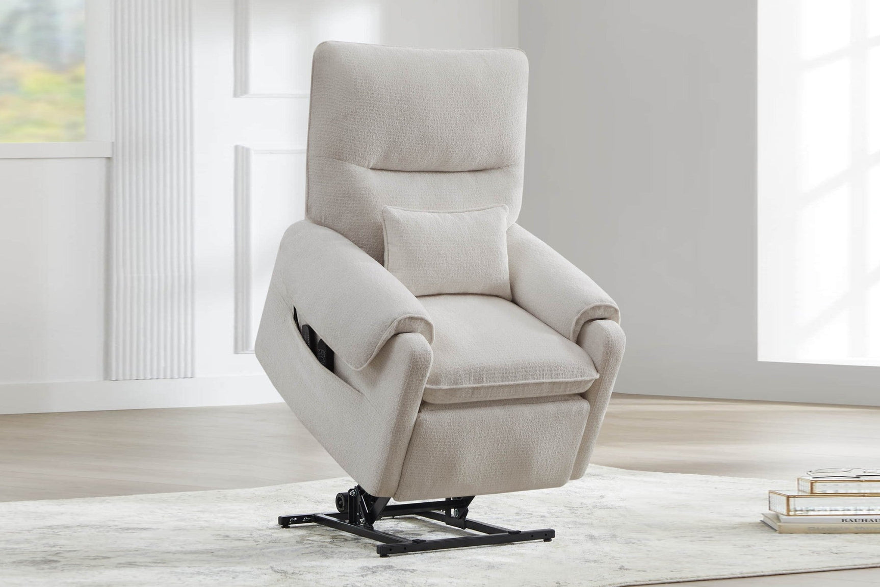 Xander Fabric Power Lift Recliner Chair with Heat & Massage