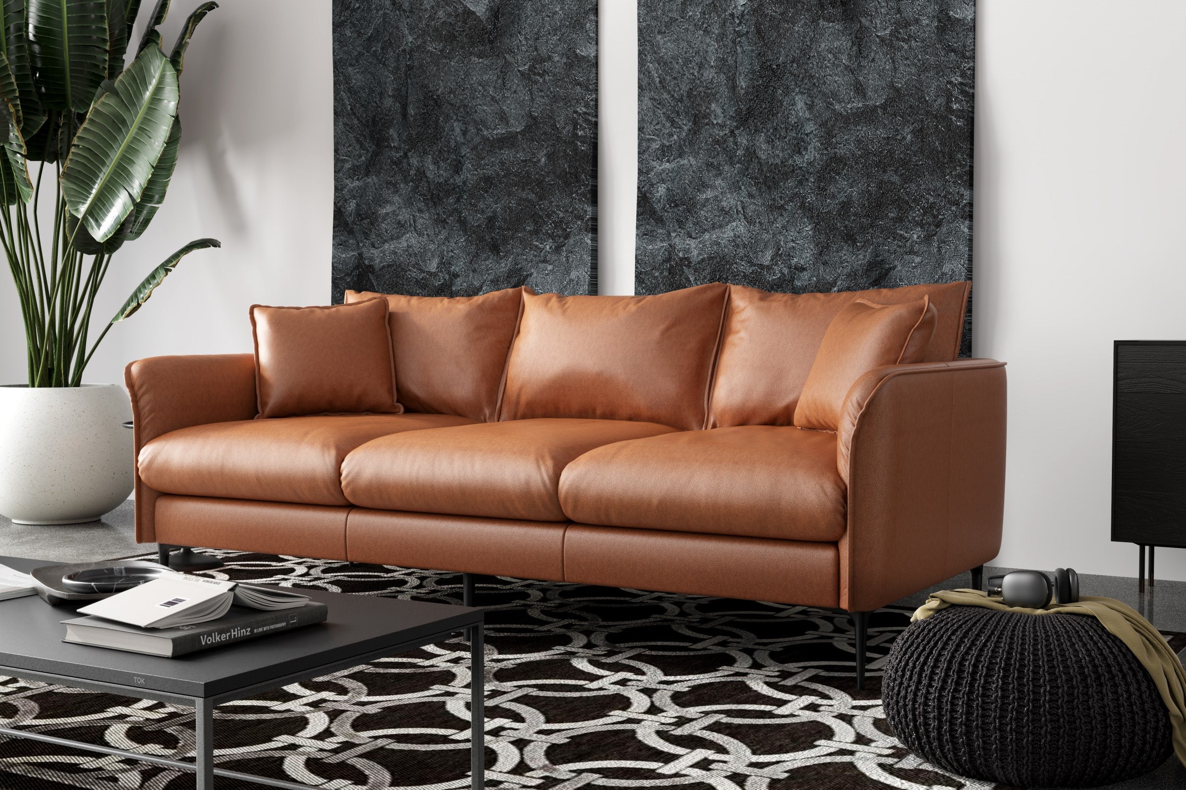 Misha tan top grain deals leather sofa and loveseat