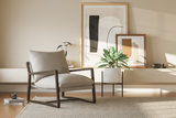 Lagon Fabric & Wood Accent Chair