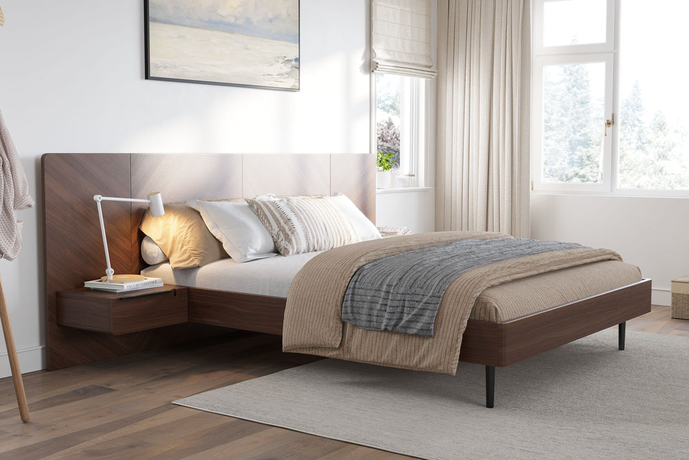 Valencia Ava Wood Queen Bed, Walnut Stain