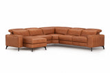 Esther Distressed Italian Aniline Leather Corner Recliner Sectional Sofa