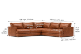 Serena Distressed Leather Corner Sectional Sofa