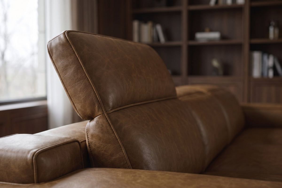 Valentina Distressed Leather Recliner Sectional Sofa