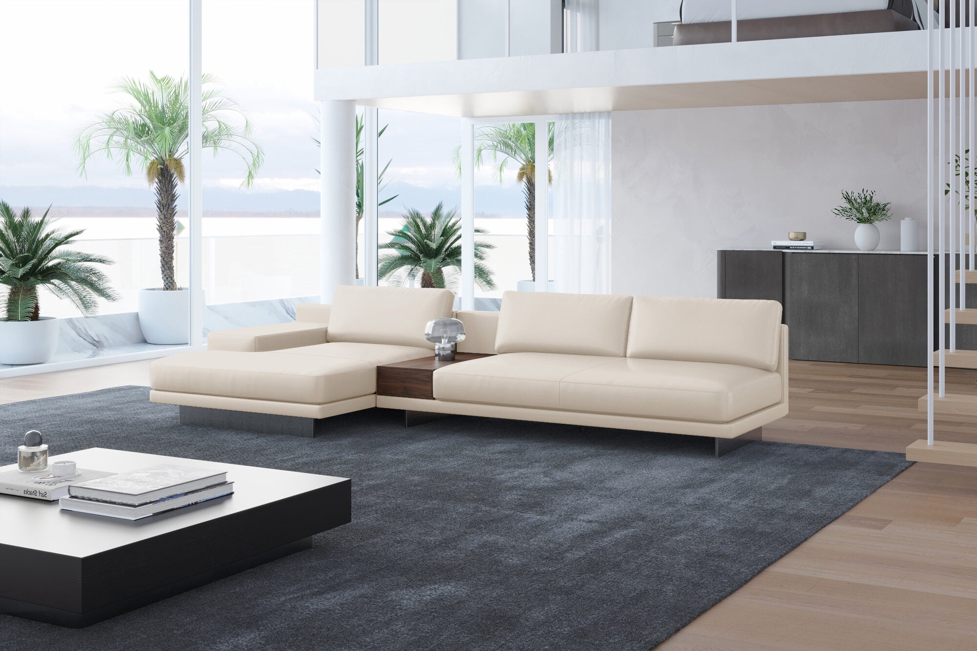Alessandro Italian Nappa Leather Modular Sectional Sofa with Chaise