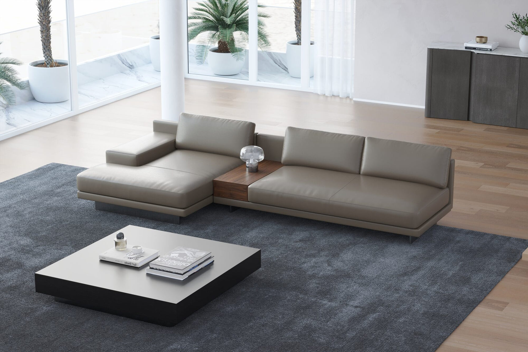 Alessandro Italian Nappa Leather Modular Sectional Sofa with Chaise