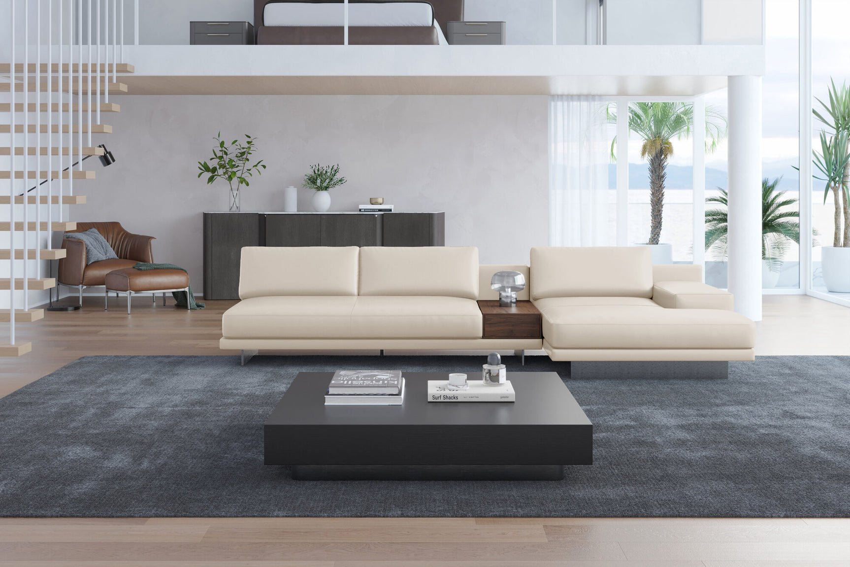 Alessandro Italian Nappa Leather Modular Sectional Sofa with Chaise