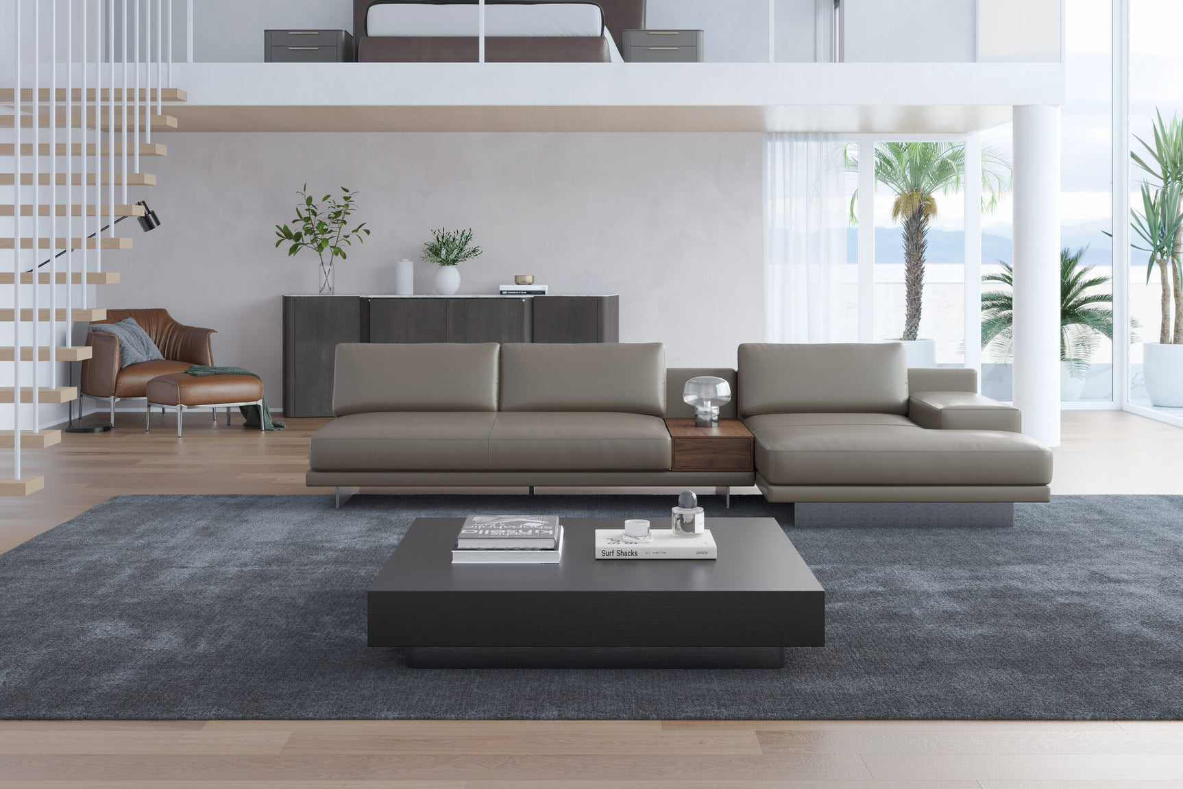 Alessandro Italian Nappa Leather Modular Sectional Sofa with Chaise