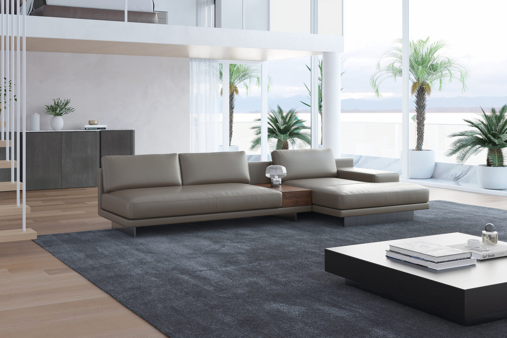 Alessandro Italian Nappa Leather Modular Sectional Sofa with Chaise
