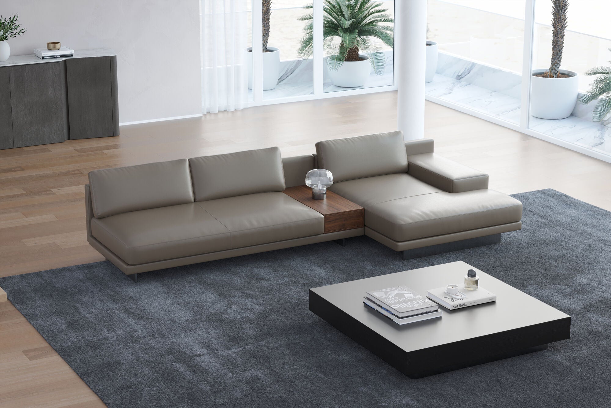 Alessandro Italian Nappa Leather Modular Sectional Sofa with Chaise