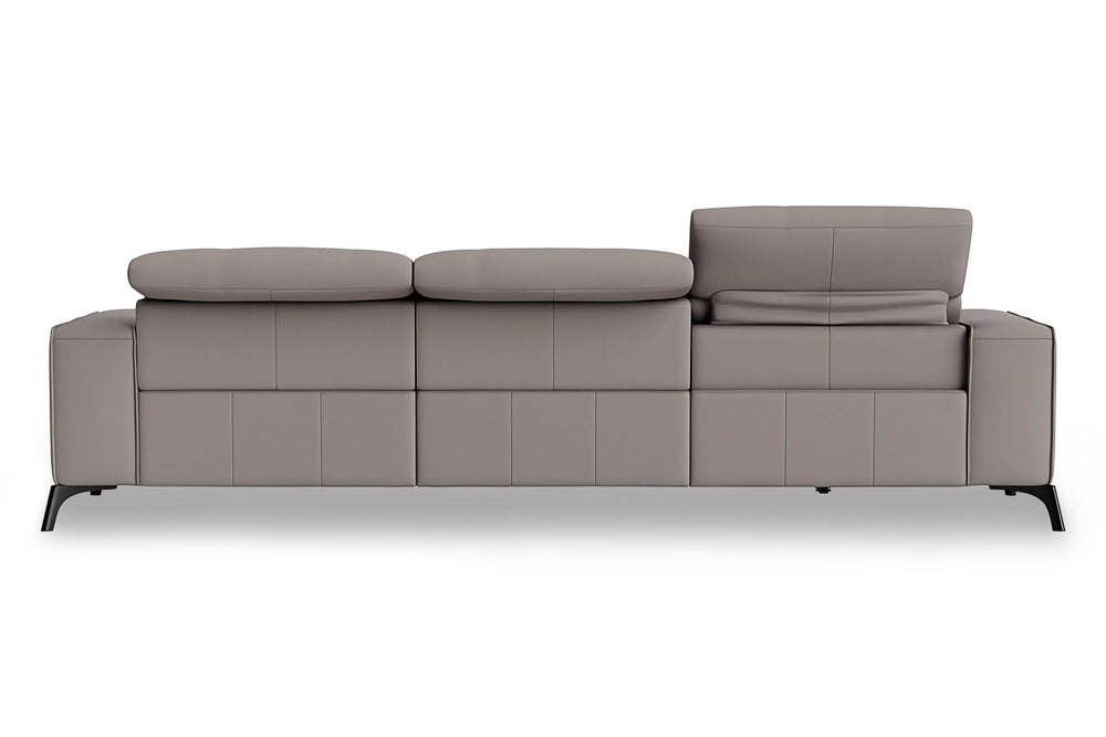 Valencia Esther Top Grain Leather Sofa, Three Seats with Right Chaise, Light Grey