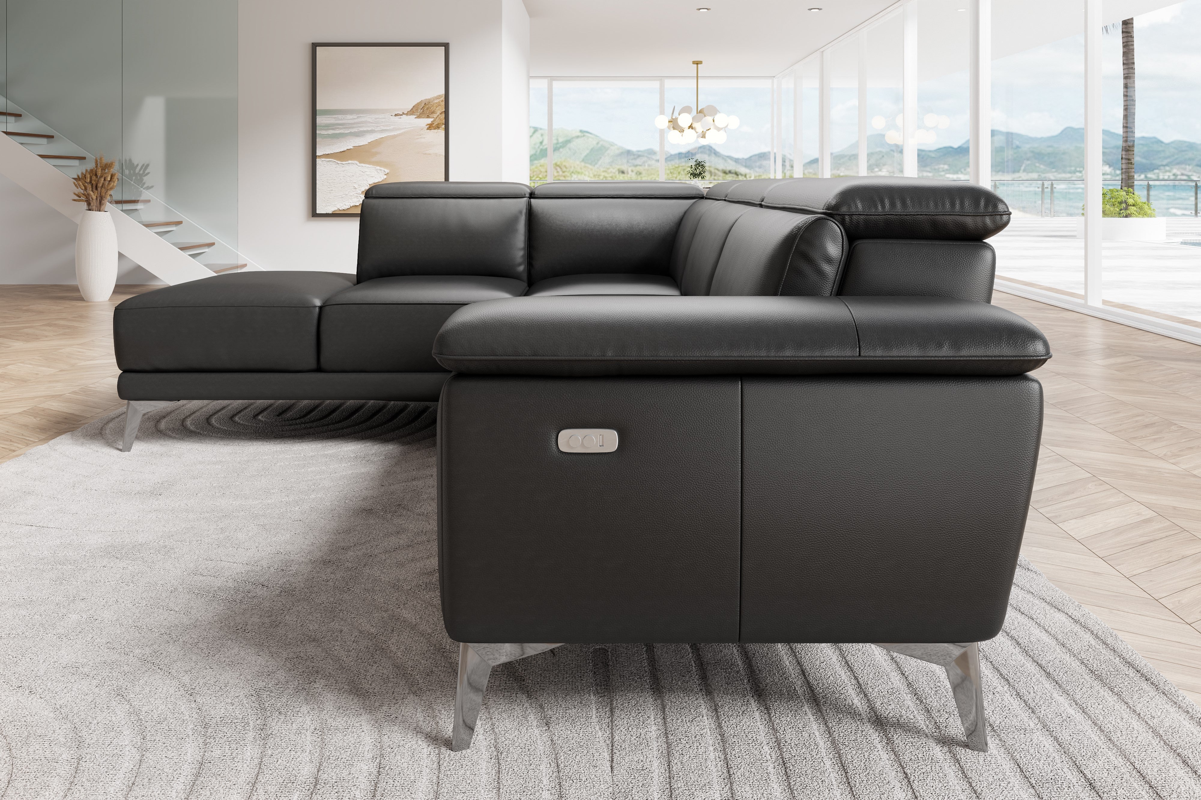 Left arm facing reclining sectional discount