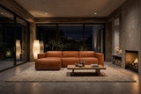 Emery Distressed Italian Aniline Leather Recliner Sectional Sofa
