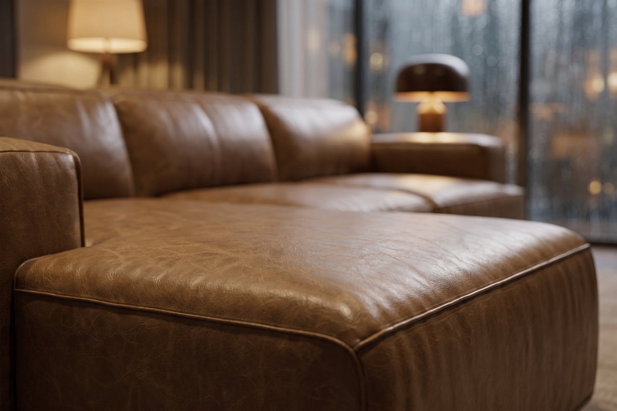 Valentina Distressed Leather Recliner Sectional Sofa